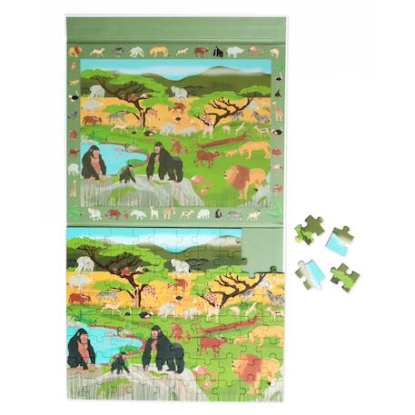 2 en 1 puzzle magnétique - jeu de recherche - savane Multicolor 2 - vertbaudet enfant 
