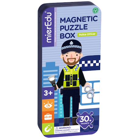 Boïte de puzzle magnétique - officier de police Multicolor 1 - vertbaudet enfant 