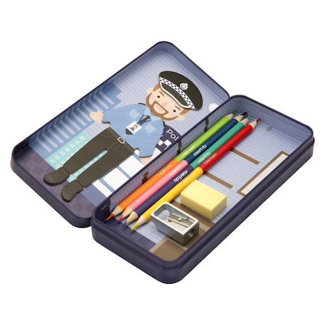 Boïte de puzzle magnétique - officier de police Multicolor 4 - vertbaudet enfant 