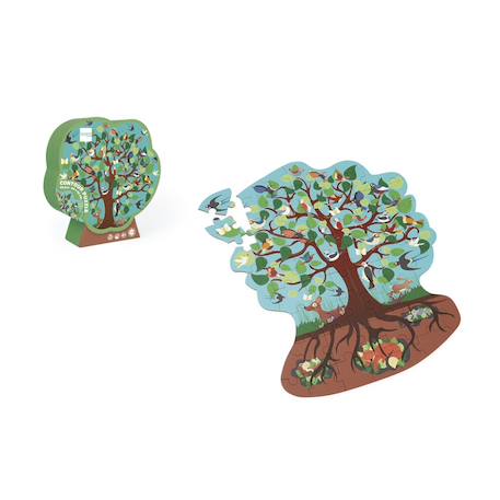 Contour puzzle - arbre oiseaux 58 pièces Multicolor 1 - vertbaudet enfant 