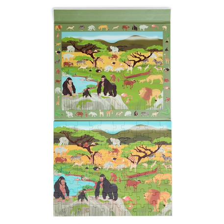2 en 1 puzzle magnétique - jeu de recherche - savane Multicolor 5 - vertbaudet enfant 