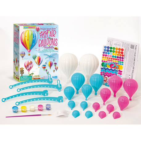 Kit créatif mobile montgolfières – 9 ballons à personnaliser Multicolor 4 - vertbaudet enfant 