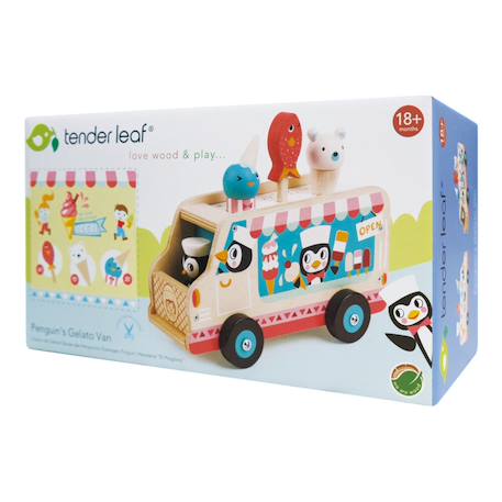 Chariot de crème glacée pingouins Rose, vert, beige 4 - vertbaudet enfant 