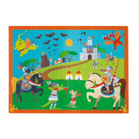 Puzzle - combat de chevaliers 60 pièces Multicolor 2 - vertbaudet enfant 