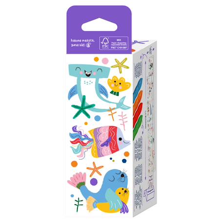 Kit de rouleau de peinture mini - animaux marins Multicolor 6 - vertbaudet enfant 