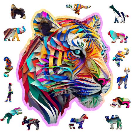 Puzzle en bois tigre - 150 pièces Multicolor 1 - vertbaudet enfant 