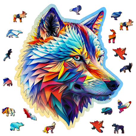 Puzzle - classy wolf loup 250 pièces Multicolor 1 - vertbaudet enfant 