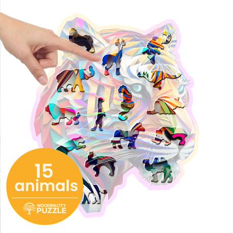 Puzzle en bois tigre - 150 pièces Multicolor 4 - vertbaudet enfant 