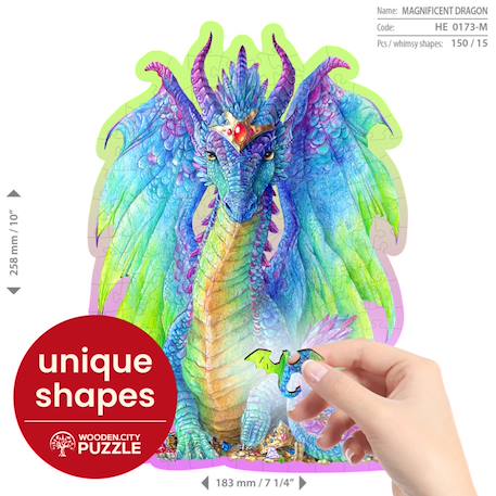 Puzzle en bois - dragon Multicolor 5 - vertbaudet enfant 
