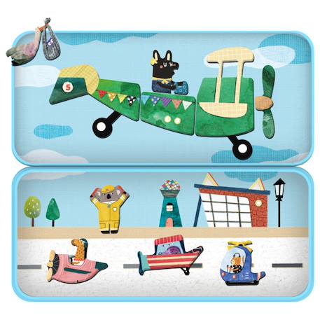 Boïte de puzzle magnétique - avions Multicolor 2 - vertbaudet enfant 