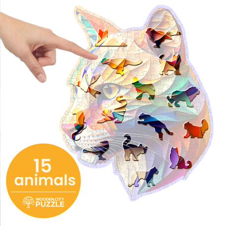 Puzzle en bois - Gaudy cougar Multicolor 4 - vertbaudet enfant 