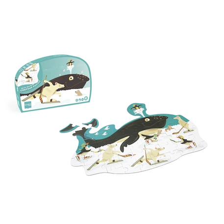 Contour puzzle - baleine 60 pièces Multicolor 1 - vertbaudet enfant 
