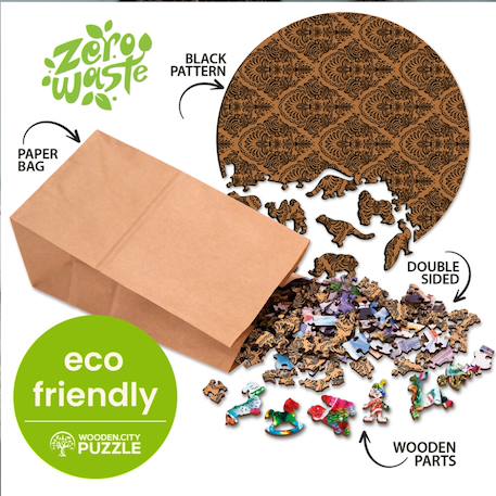 Puzzle en bois - dragon Multicolor 3 - vertbaudet enfant 