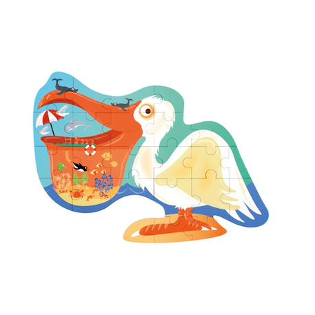 Contour puzzle - pélican Multicolor 2 - vertbaudet enfant 