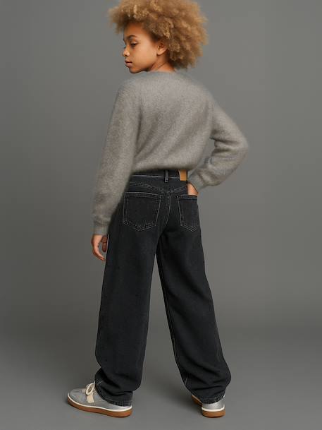 Jean large fille à strass denim black 7 - vertbaudet enfant 