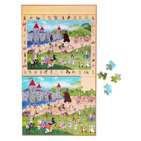2 en 1 puzzle magnétique - jeu de recherche - chevaliers Multicolor 2 - vertbaudet enfant 