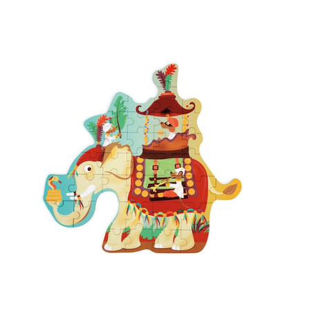Contour puzzle - éléphant 37 pièces Multicolor 2 - vertbaudet enfant 