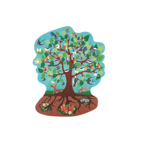 Contour puzzle - arbre oiseaux 58 pièces Multicolor 2 - vertbaudet enfant 