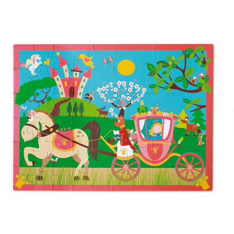 Puzzle - carrosse de princesse 60 pièces Multicolor 2 - vertbaudet enfant 