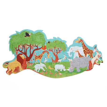 Contour puzzle - safari 60 pièces Multicolor 2 - vertbaudet enfant 