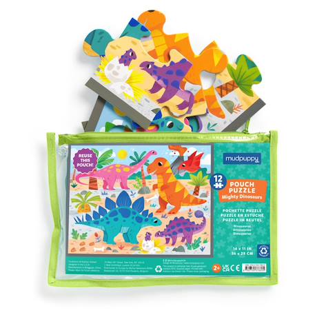 Puzzle - dinosaures 12 pièces Multicolor 2 - vertbaudet enfant 