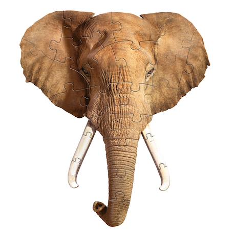 Puzzle I am - éléphant Multicolor 1 - vertbaudet enfant 