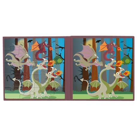 Livre de puzzle magnétique - dragons Multicolor 5 - vertbaudet enfant 