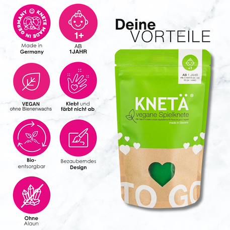 Pâte à modeler végétalienne - 4 couleurs - 100g Blue;green;pink;yellow 2 - vertbaudet enfant 