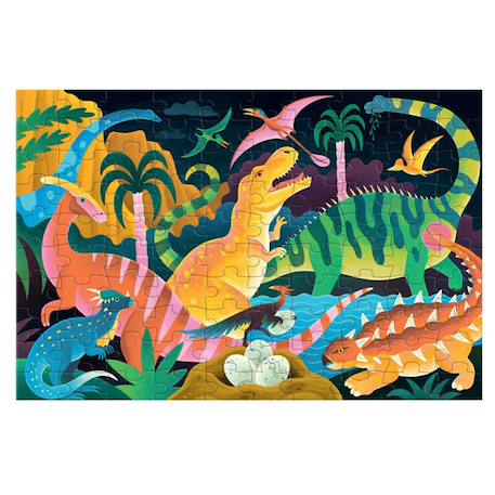 Puzzle - dinosaures glow in the dark 100 pièces Multicolor 1 - vertbaudet enfant 