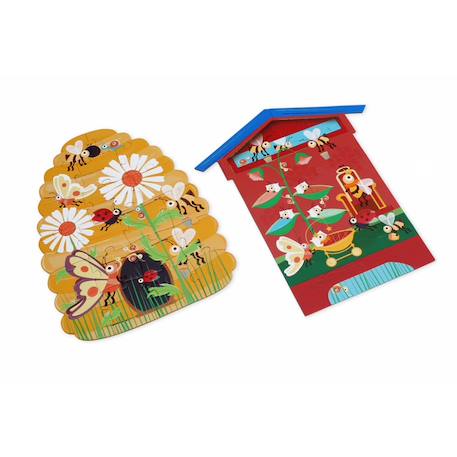Puzzle 2 faces - abeilles Multicolor 3 - vertbaudet enfant 