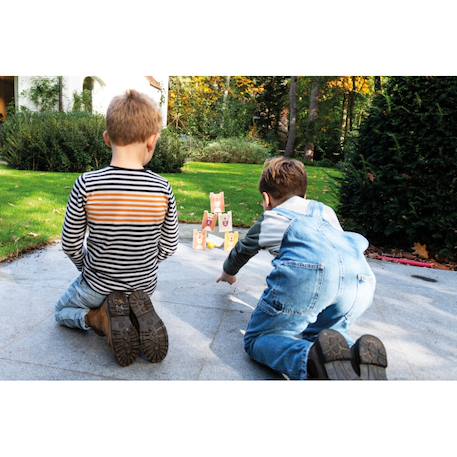 2 en 1 Jeu d'empilement et de quilles - animaux Multicolor 6 - vertbaudet enfant 