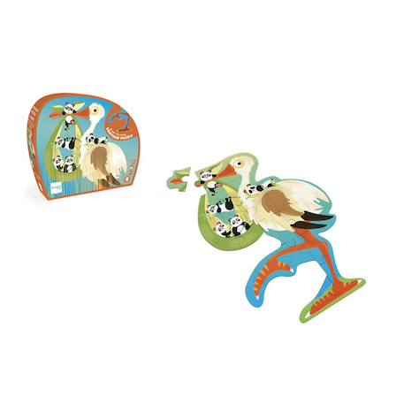 Contour puzzle - cicogne 24 pièces Multicolor 1 - vertbaudet enfant 