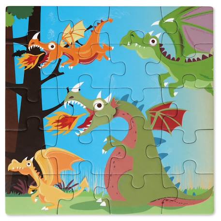 Livre de puzzle magnétique - dragons Multicolor 2 - vertbaudet enfant 