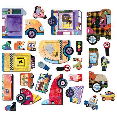 Boïte de puzzle magnétique - véhicules Multicolor 4 - vertbaudet enfant 
