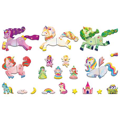 Boïte de puzzle magnétique - licornes Multicolor 3 - vertbaudet enfant 