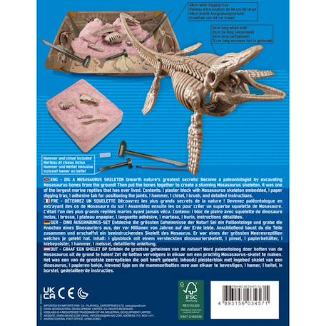 Kit de fouille – Squelette de Mosasaure à déterrer et assembler Multicolor 5 - vertbaudet enfant 