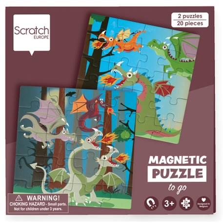 Livre de puzzle magnétique - dragons Multicolor 1 - vertbaudet enfant 