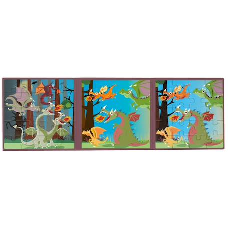 Livre de puzzle magnétique - dragons Multicolor 3 - vertbaudet enfant 