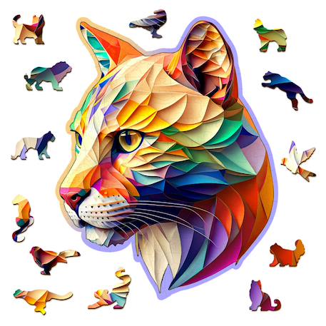 Puzzle en bois - Gaudy cougar Multicolor 1 - vertbaudet enfant 