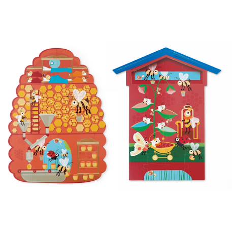 Puzzle 2 faces - abeilles Multicolor 2 - vertbaudet enfant 