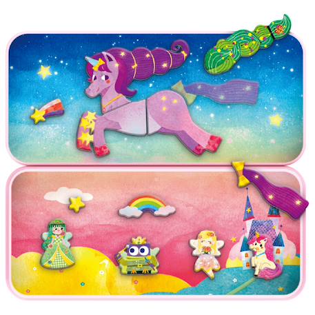 Boïte de puzzle magnétique - licornes Multicolor 2 - vertbaudet enfant 