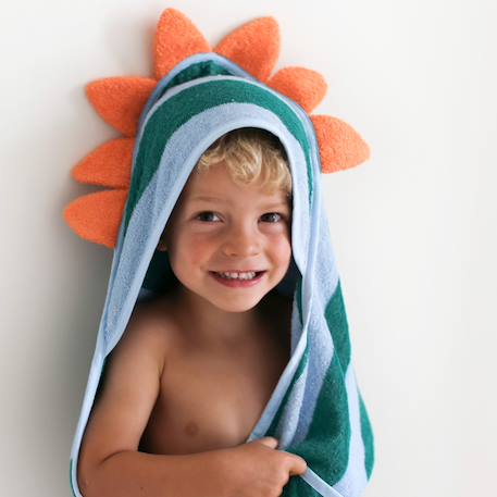 Cape de bain dino lagon (75 x 75 cm) Bordeaux, bleu+Vert, bleu, orange 4 - vertbaudet enfant 