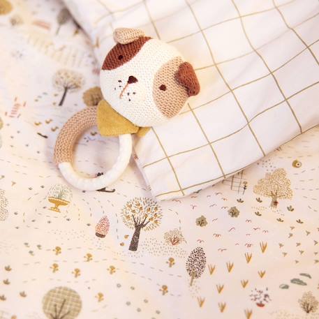 Housse de couette + taie d'oreiller tiny park (100 x 140 cm) Ecru, vert, jaune 4 - vertbaudet enfant 