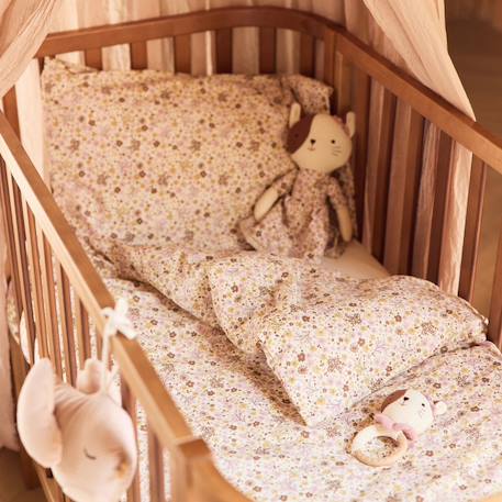 Housse de couette + taie d'oreiller flower fairies (100 x 140 cm) Ecru, rose, violet 3 - vertbaudet enfant 