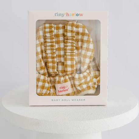 Porte bébé pour poupée vichy camel Blanc, marron, rose 3 - vertbaudet enfant 