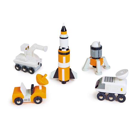 Véhicules voyageurs espace bois Orange, blanc, noir 1 - vertbaudet enfant 