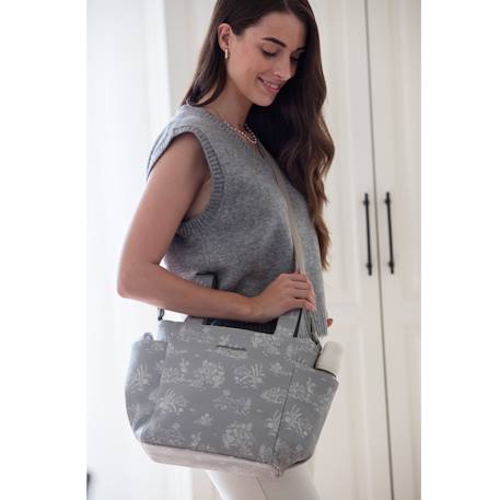 Sac à poussette crossbody toile de jouy forest Crème 5 - vertbaudet enfant 