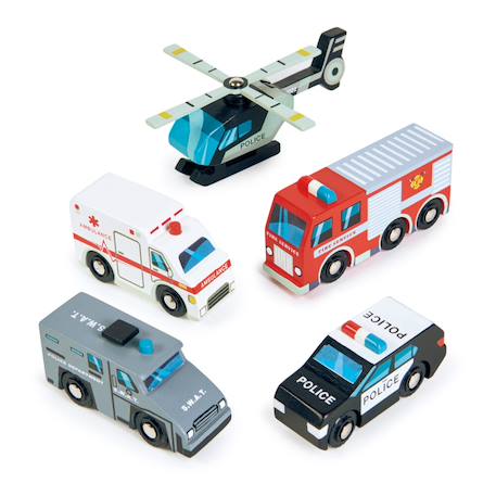Set de 5 véhicules d'urgences Noir, gris, rouge 4 - vertbaudet enfant 