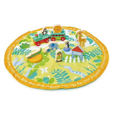 Figurines safari avec sac de rangement Jaune, vert, bleu 1 - vertbaudet enfant 