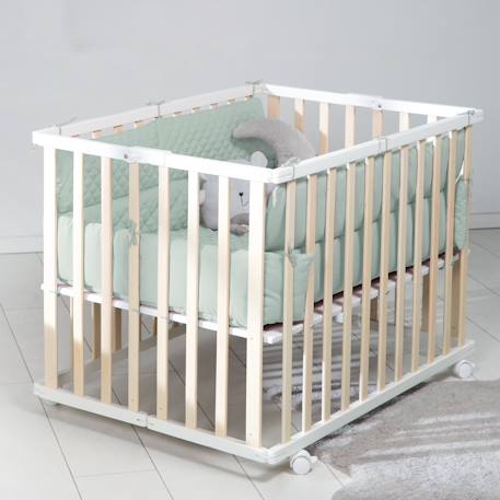 Tapis de parc bébé roba style Gris argenté+Rose / mauve+Vert givré 14 - vertbaudet enfant 